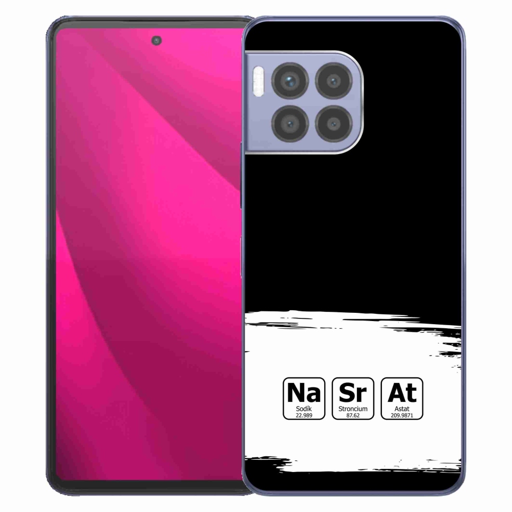 Gelový kryt mmCase na T-Mobile T Phone 2 Pro - chemické prvky bíločerné pozadí