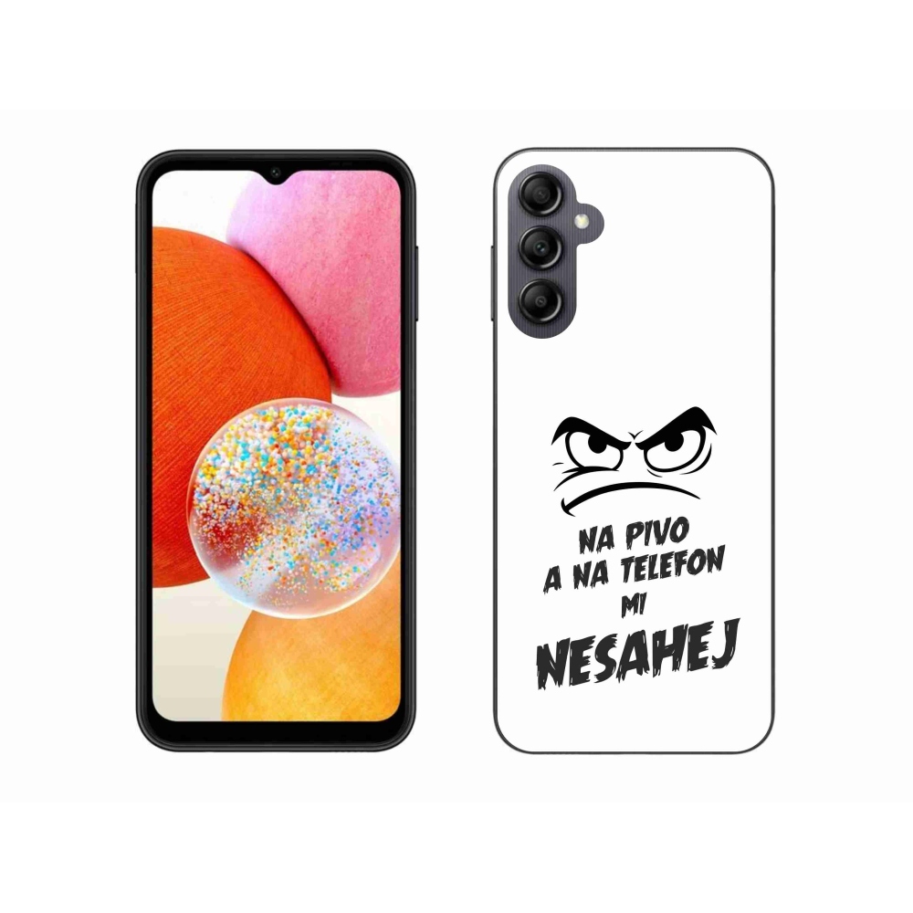 Gelový kryt mmCase na Samsung Galaxy A14 4G/5G - pivní motiv 2 bílé pozadí