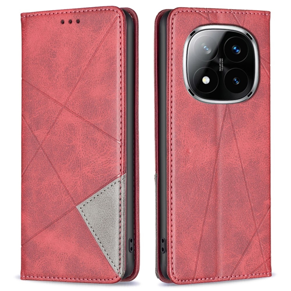 Triangle knížkové pouzdro na Xiaomi Redmi Note 14 Pro - červené