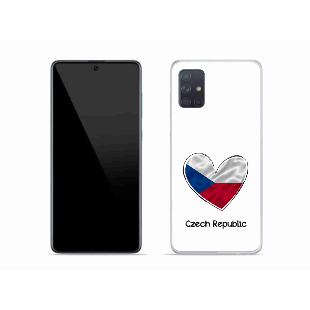 Gelový kryt mmCase na Samsung Galaxy A51 - vlajka srdce bílé pozadí