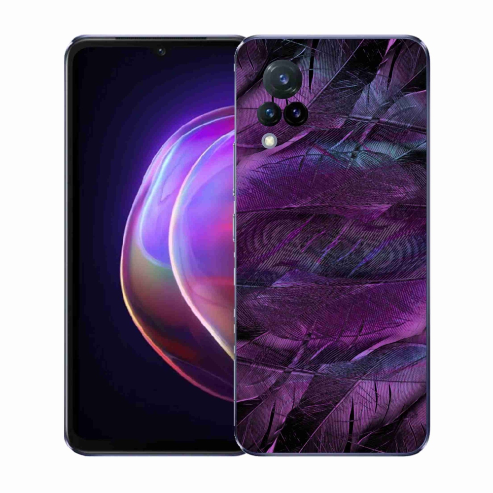 Gelový kryt mmCase na Vivo V21 4G/5G - fialová pírka
