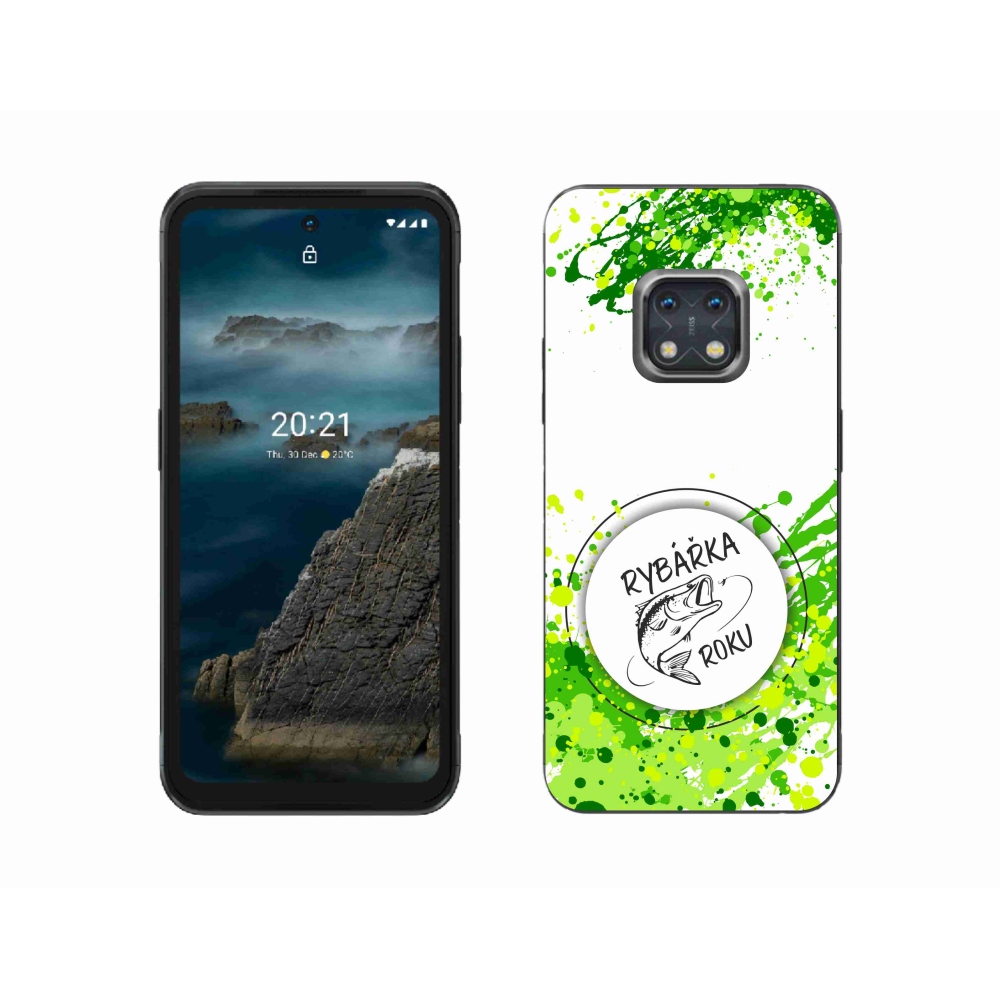 Gelový kryt mmCase na Nokia XR20 - rybářka roku bílé pozadí
