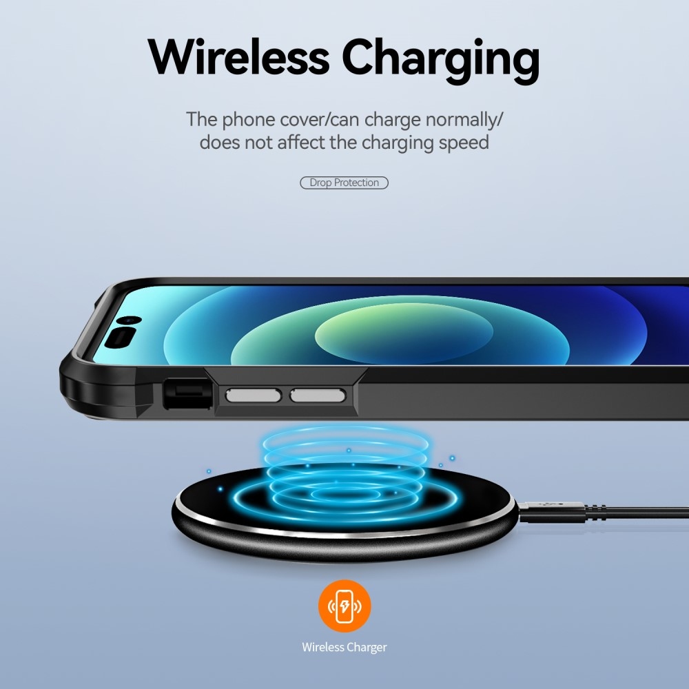 Gelový obal s pevnými zády na iPhone 15 Pro Max - černý