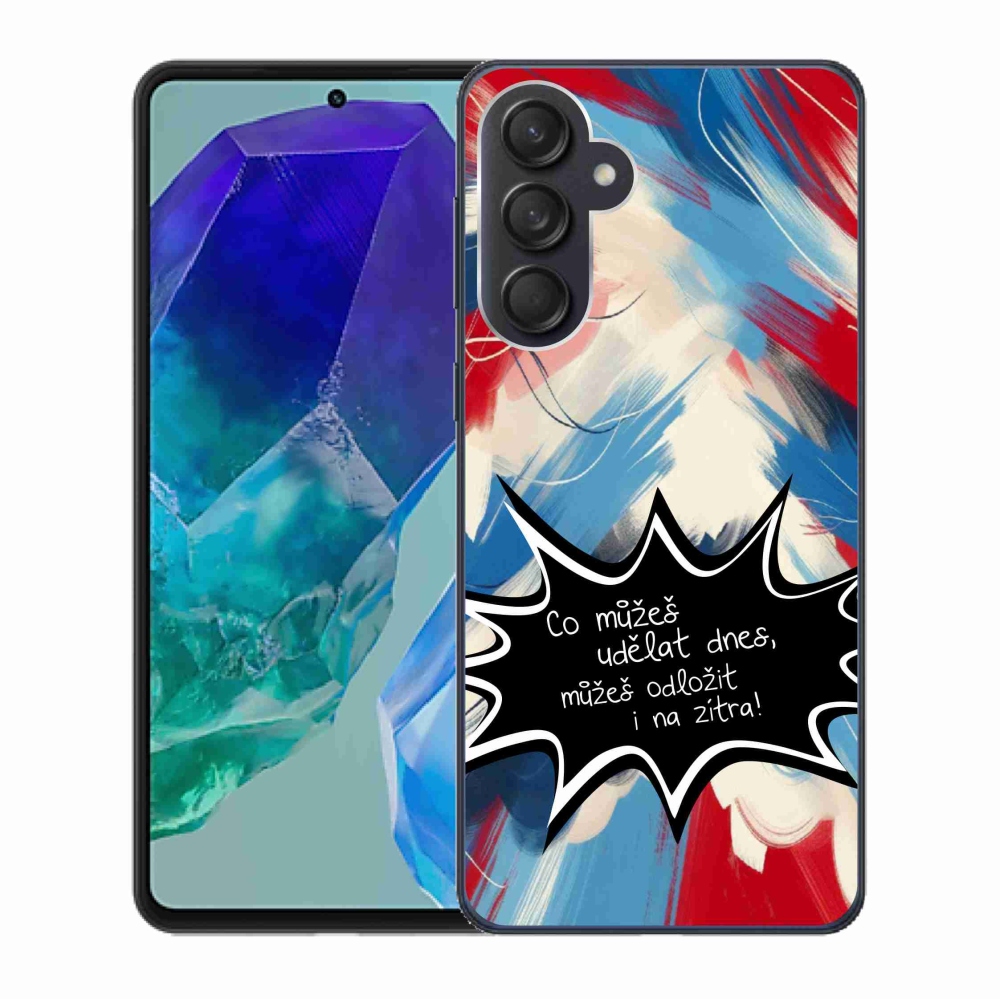 Gelový kryt mmCase na Samsung Galaxy M55 5G - vtipný text 9 černé pozadí