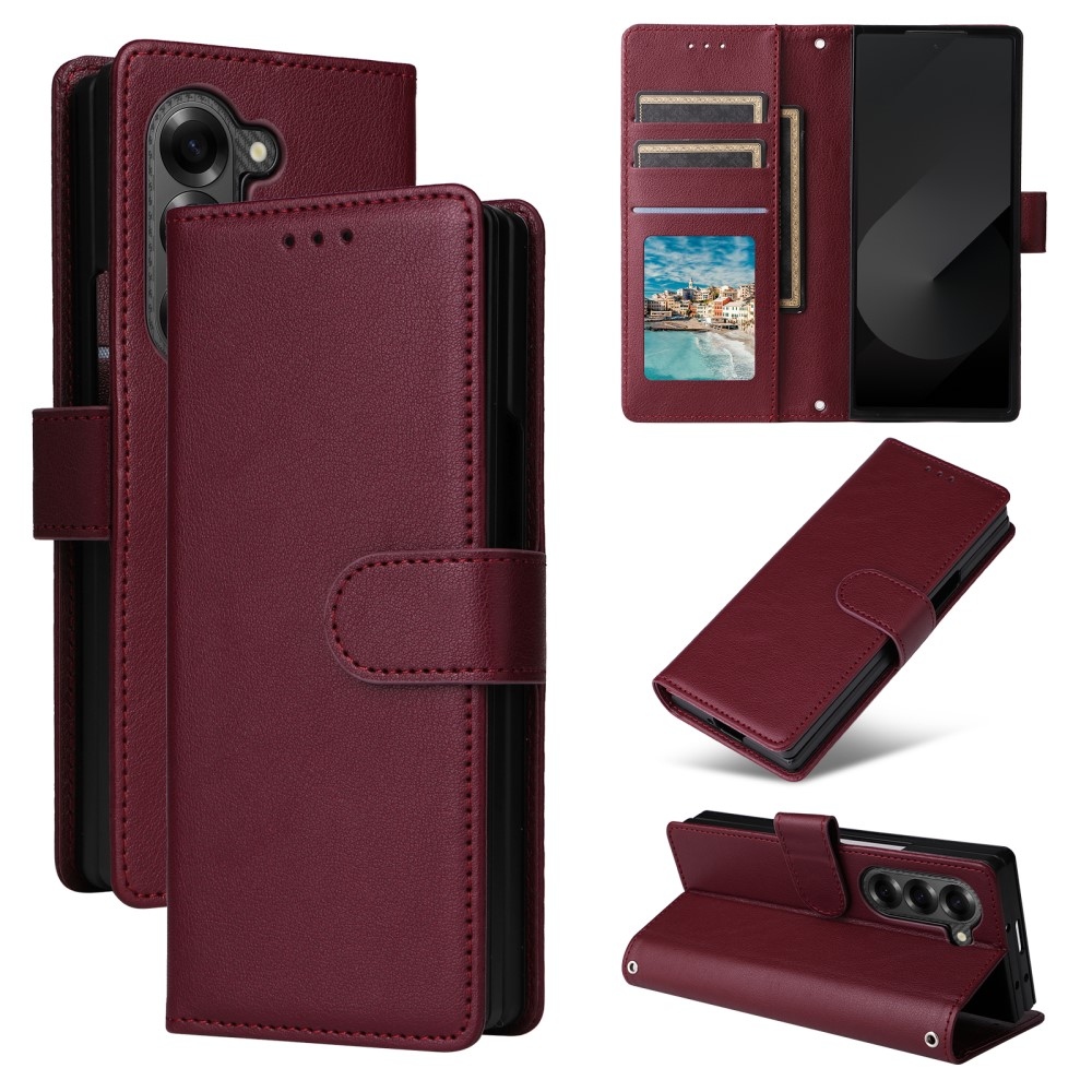 Wallet knížkové pouzdro na Samsung Galaxy Z Fold6 5G - vínové