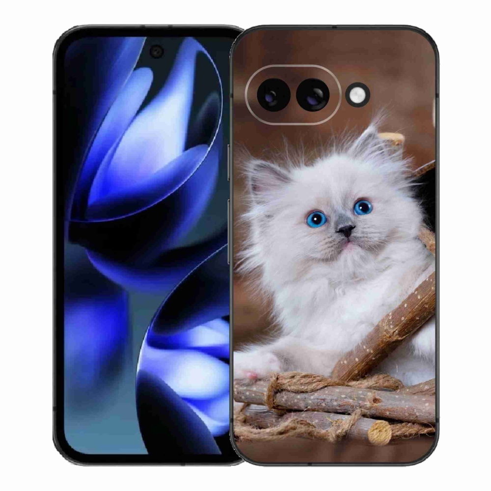 Gelový kryt mmCase na Google Pixel 9a - bílé kotě