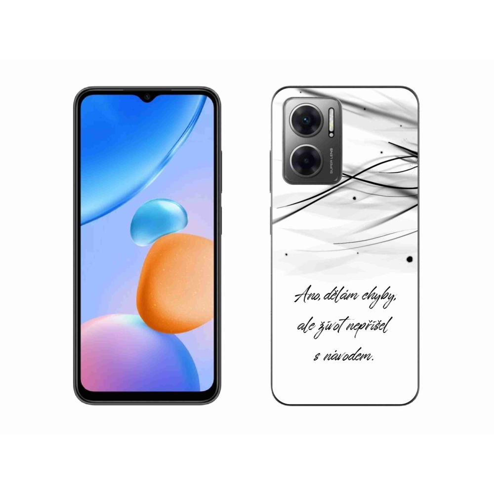 Gelový kryt mmCase na Xiaomi Redmi 10 5G - citát bílé pozadí
