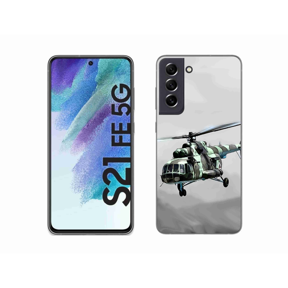 Gelový kryt mmCase na Samsung Galaxy S21 FE 5G - vojenský vrtulník