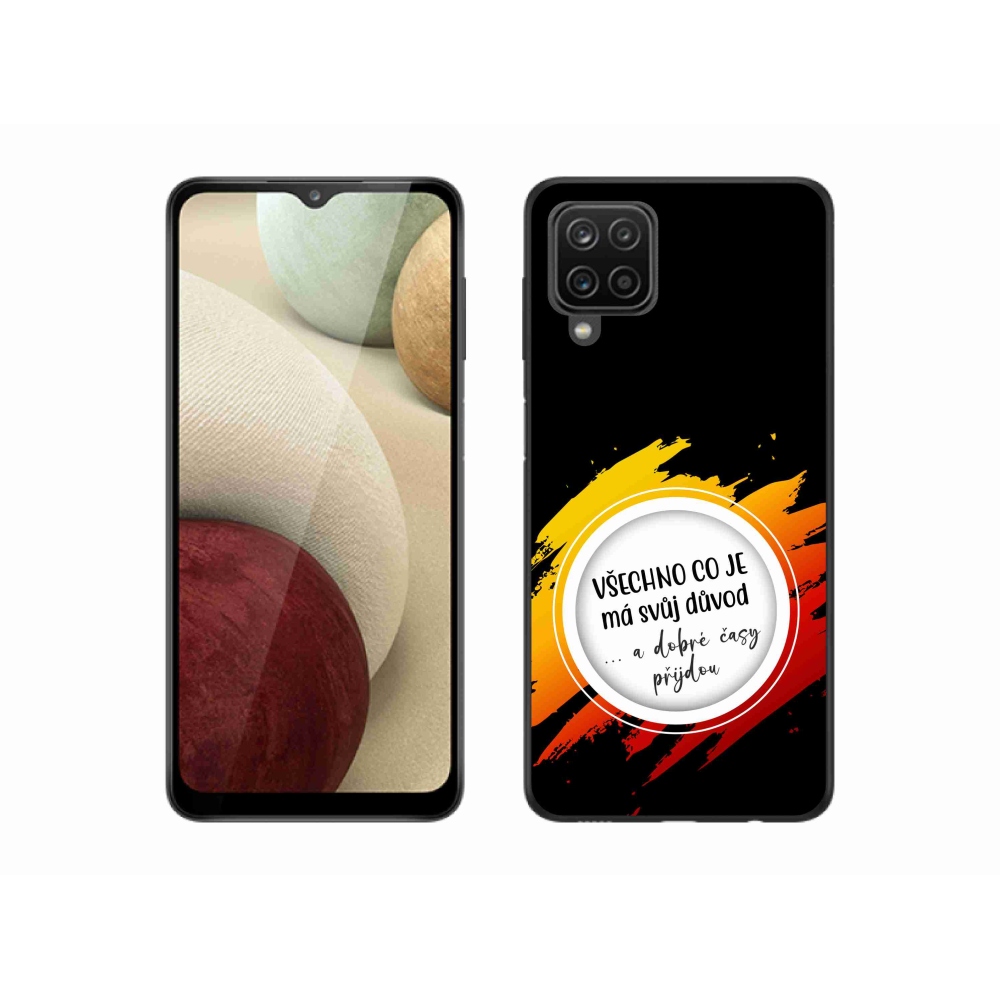 Gelový kryt mmCase na Samsung Galaxy A12 - citát 3 černé pozadí