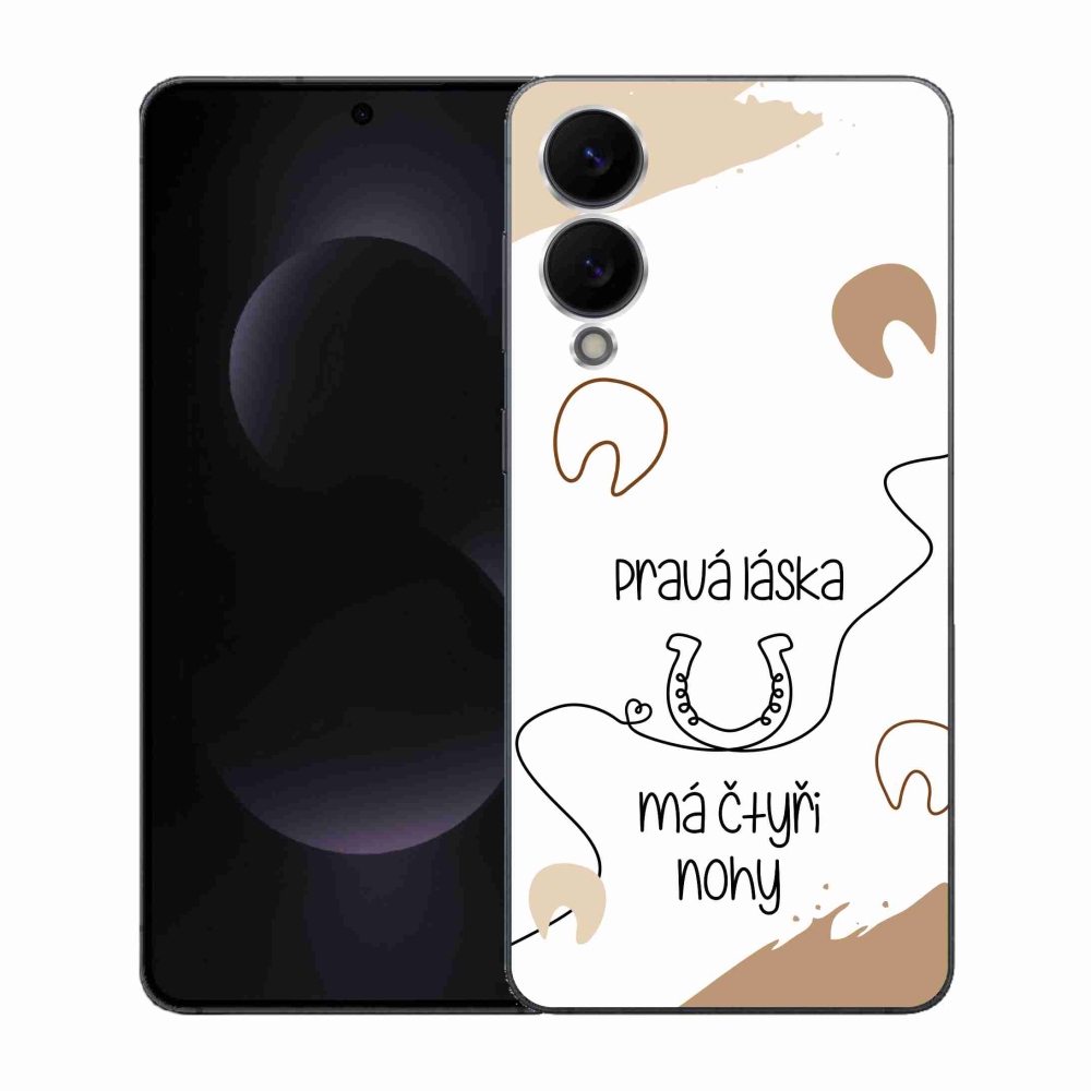 Gelový kryt mmCase na Samsung Galaxy S25 Edge - koňský motiv bílé pozadí