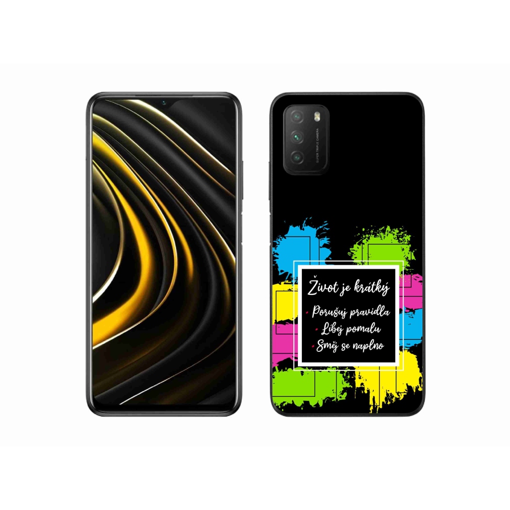 Gelový kryt mmCase na Xiaomi Poco M3 - citát 5 černé pozadí