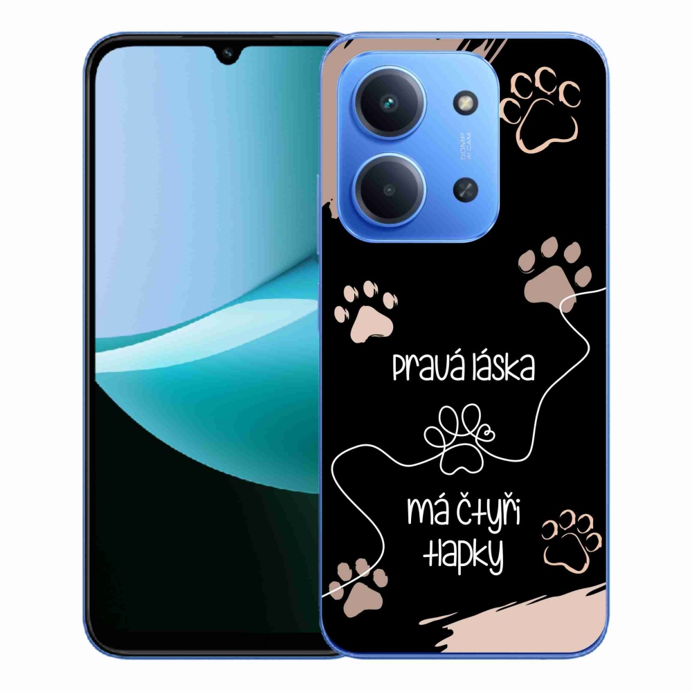 Gelový kryt mmCase na Xiaomi Redmi 15C 4G/5G (173mm) - psí motiv 1 černé pozadí