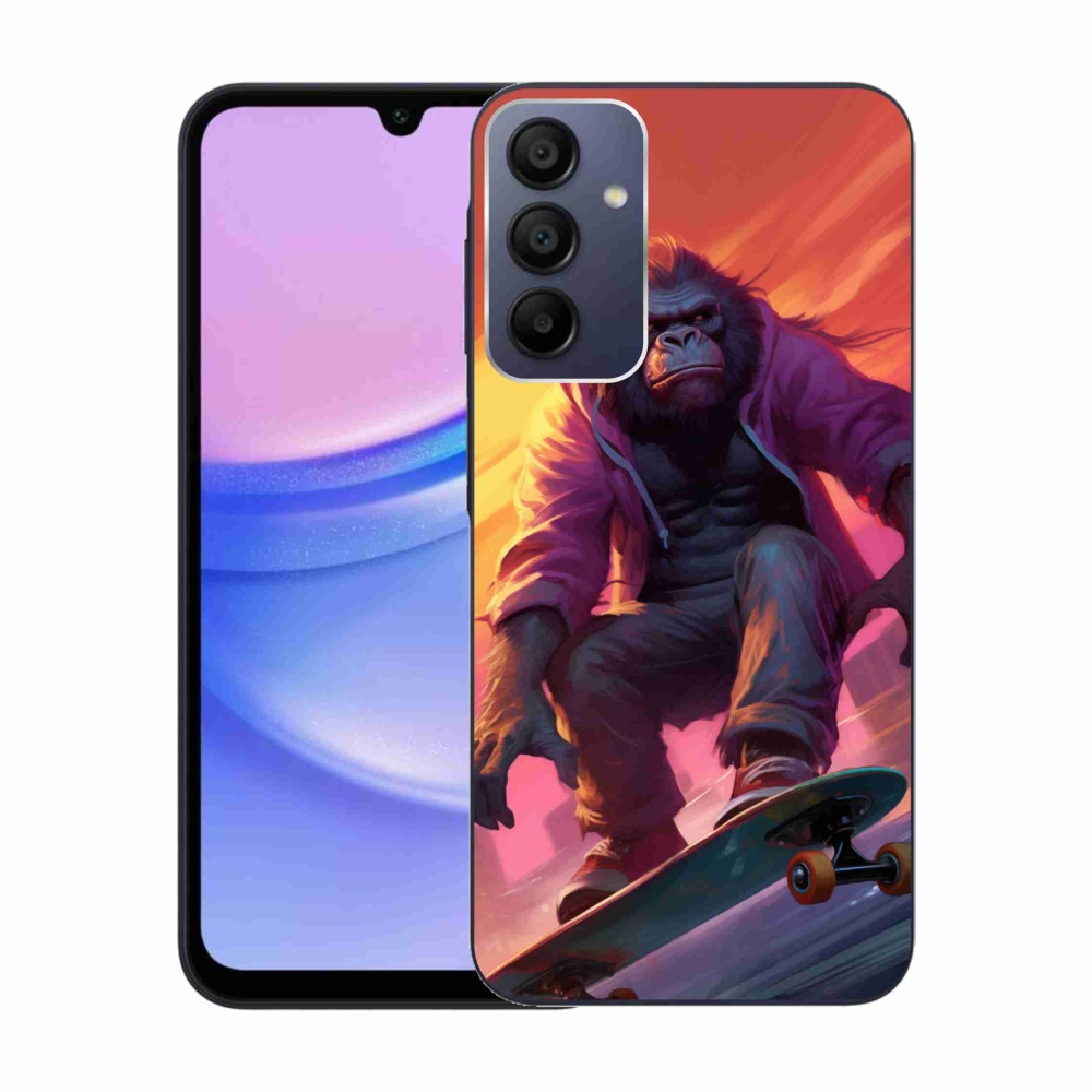 Gelový kryt mmCase na Samsung Galaxy A15 4G/5G - gorila na skateboardu
