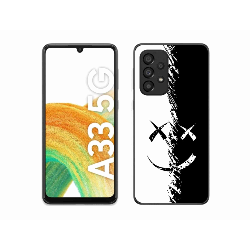 Gelový kryt mmCase na Samsung Galaxy A33 5G - černobílý smajlík