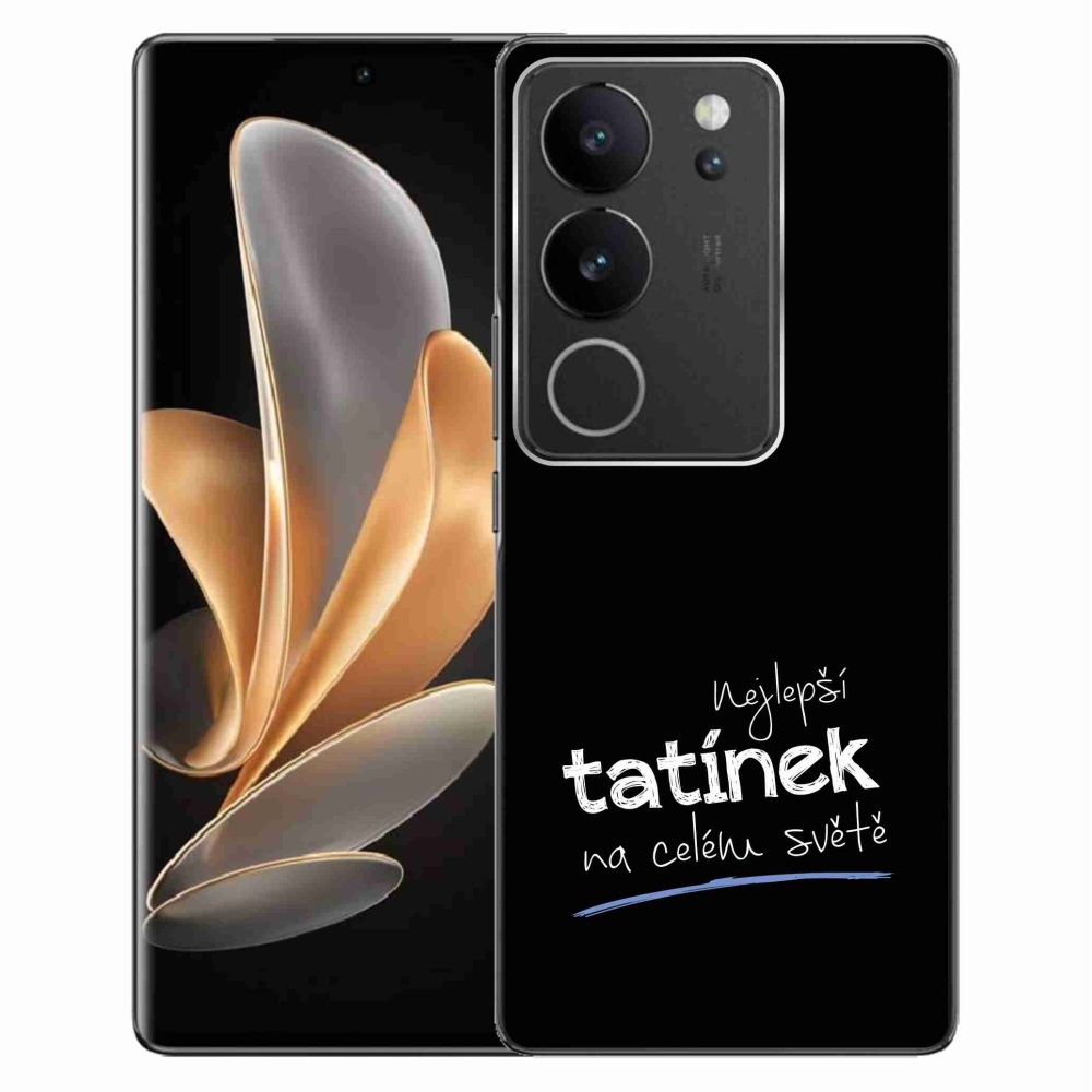 Gelový kryt mmCase na Vivo V29 5G - nejlepší tatínek 4 černé pozadí
