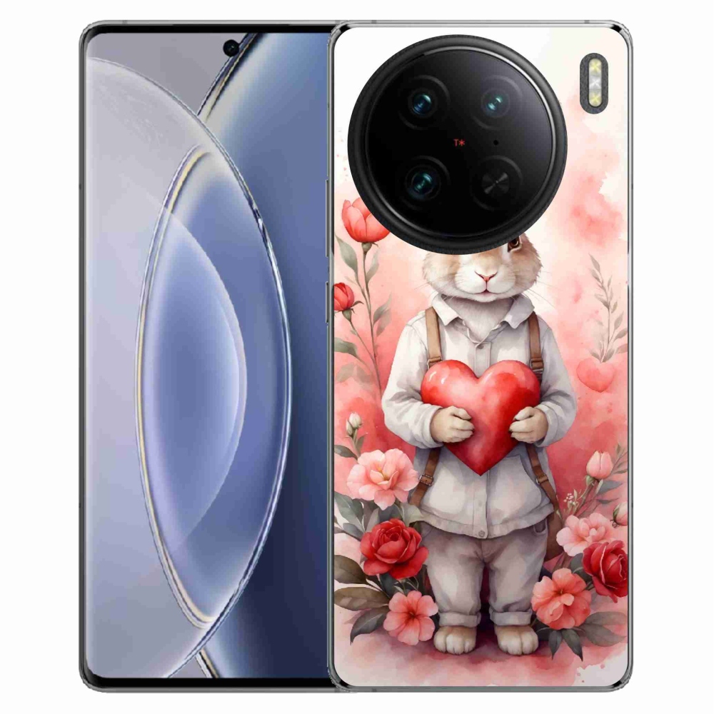 Gelový kryt mmCase na Vivo X90 Pro - zajíc se srdíčkem