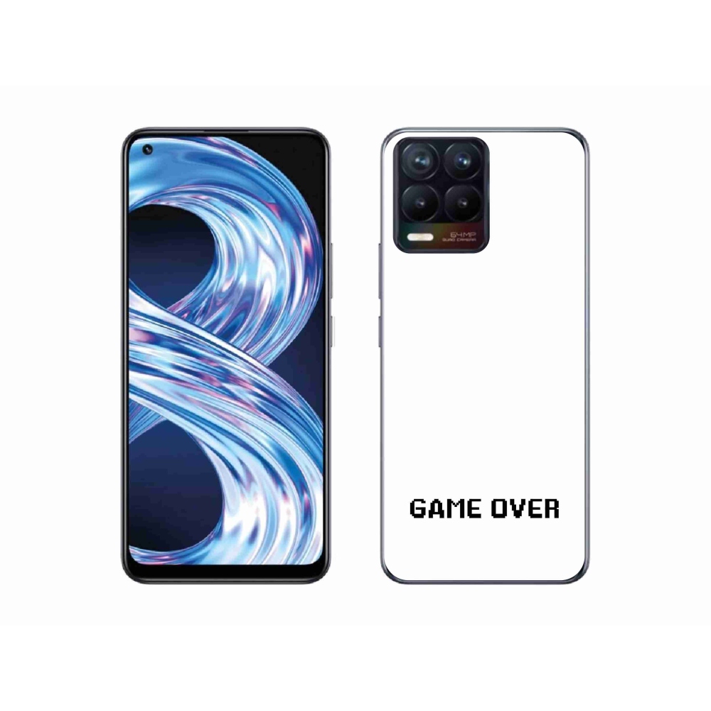 Gelový kryt mmCase na Realme 8 Pro - game over bílé pozadí