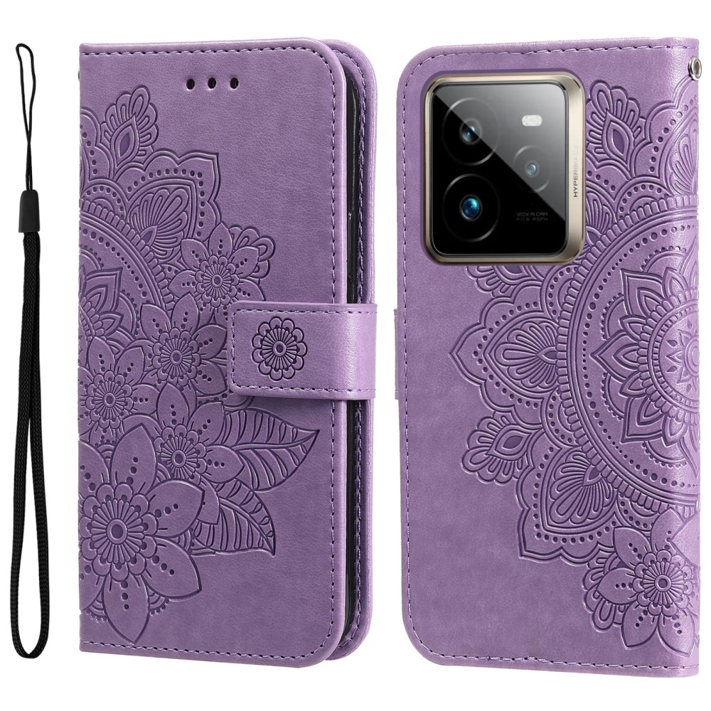 Mandala knížkové pouzdro na Realme GT 7 Pro 5G - fialové