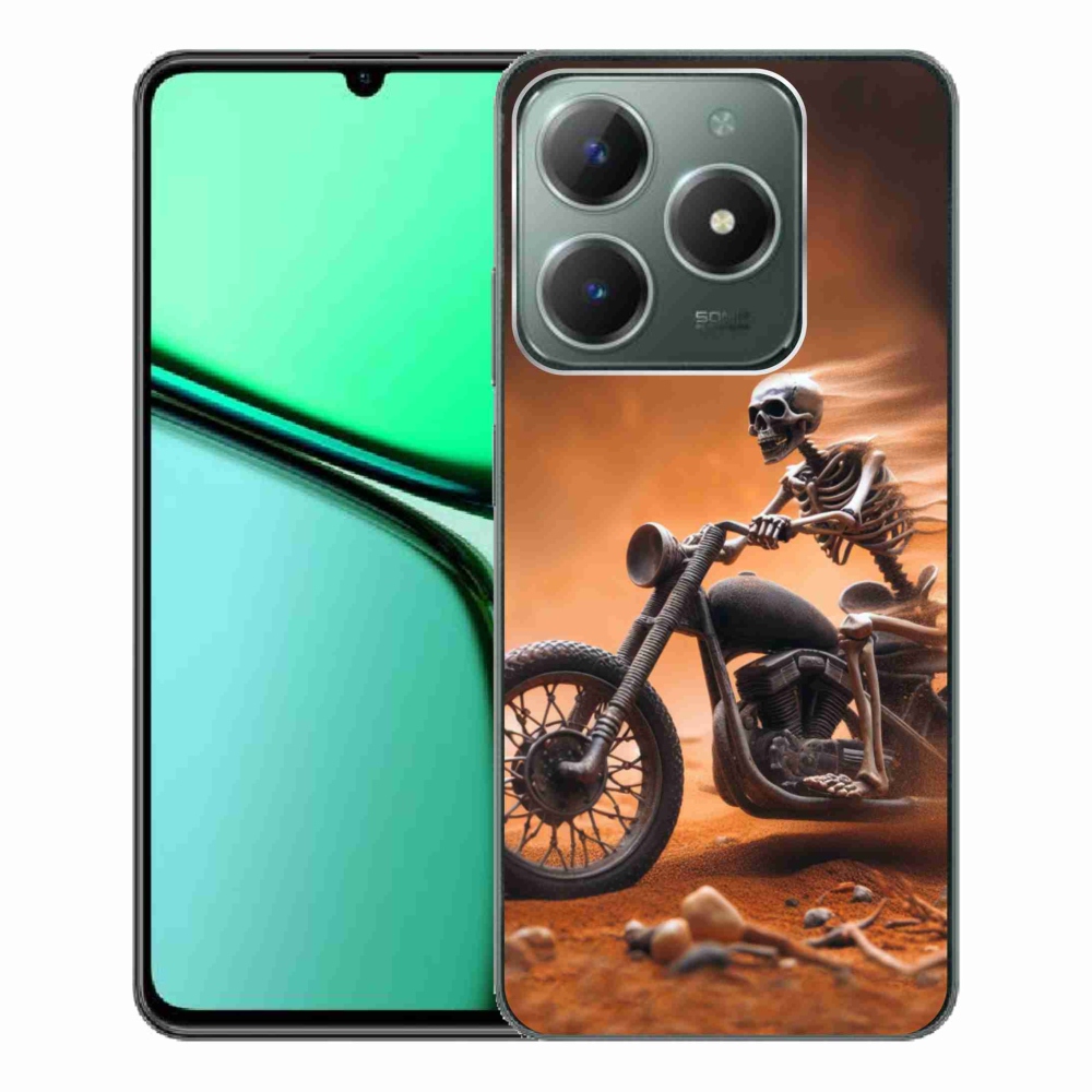 Gelový kryt mmCase na Realme C61 - kostra na motorce