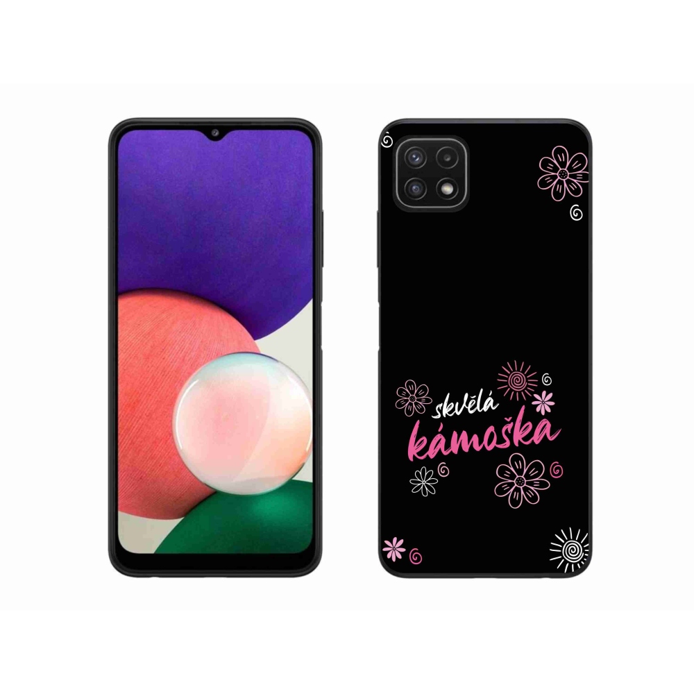 Gelový kryt mmCase na Samsung Galaxy A22 5G - skvělá kámoška černé pozadí