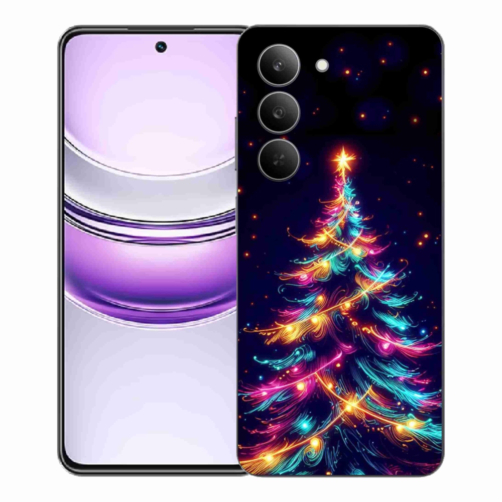Gelový kryt mmCase na Realme 14x 5G - neonový vánoční stromek