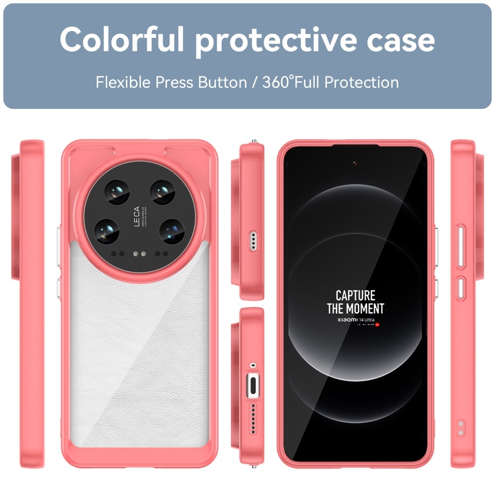 Gelový obal s pevnými zády na Xiaomi 14 Ultra - červený