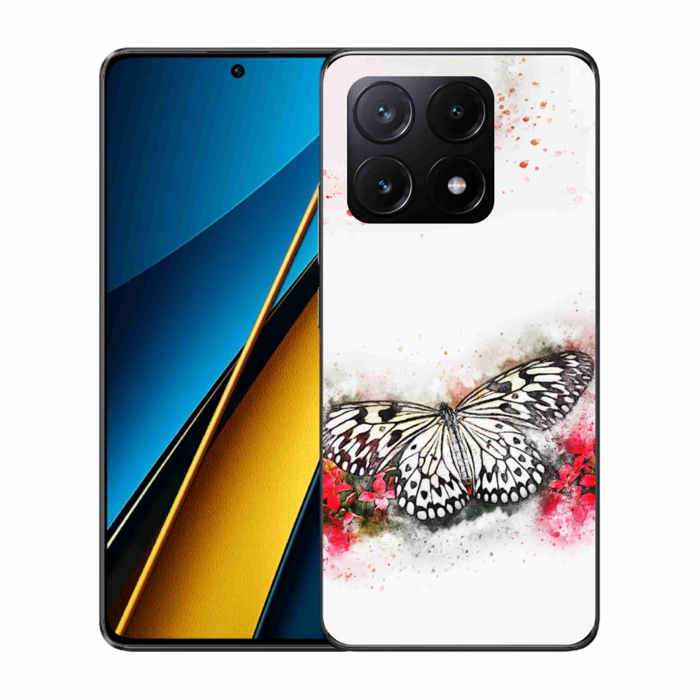 Gelový kryt mmCase na Xiaomi Poco X6 Pro 5G - černobílý motýl