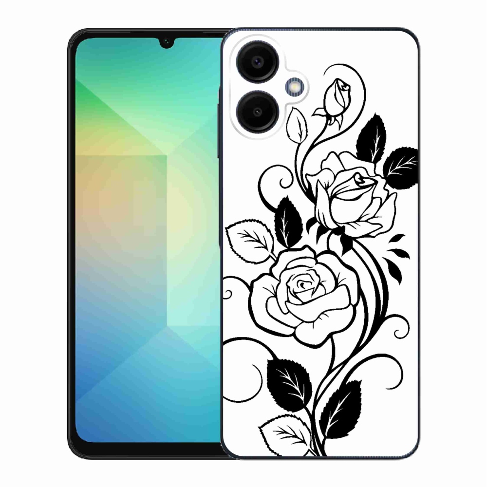 Gelový kryt mmCase na Samsung Galaxy A06 4G - černobílá růže