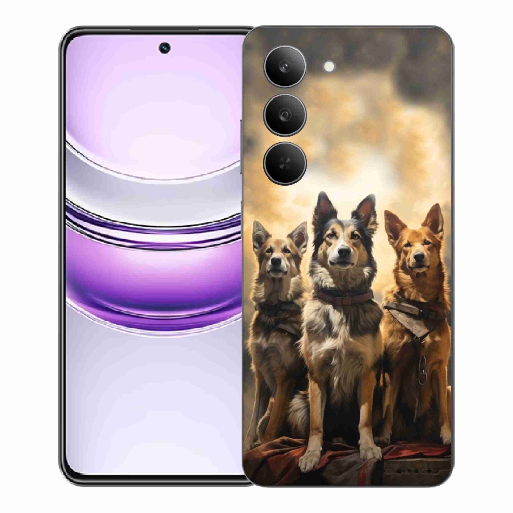 Gelový kryt mmCase na Realme 14x 5G - tři psi