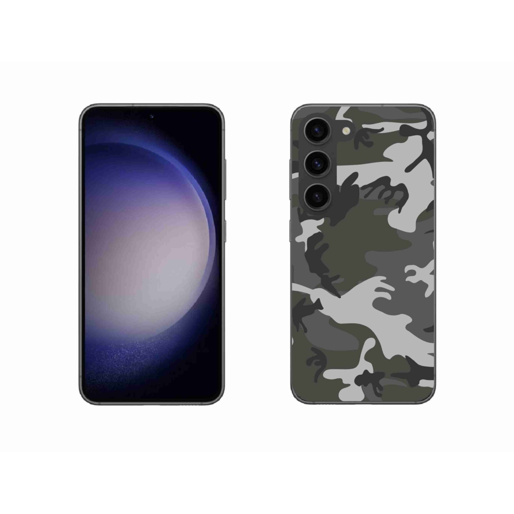 Gelový kryt mmCase na Samsung Galaxy S23 5G - maskáčový vzor