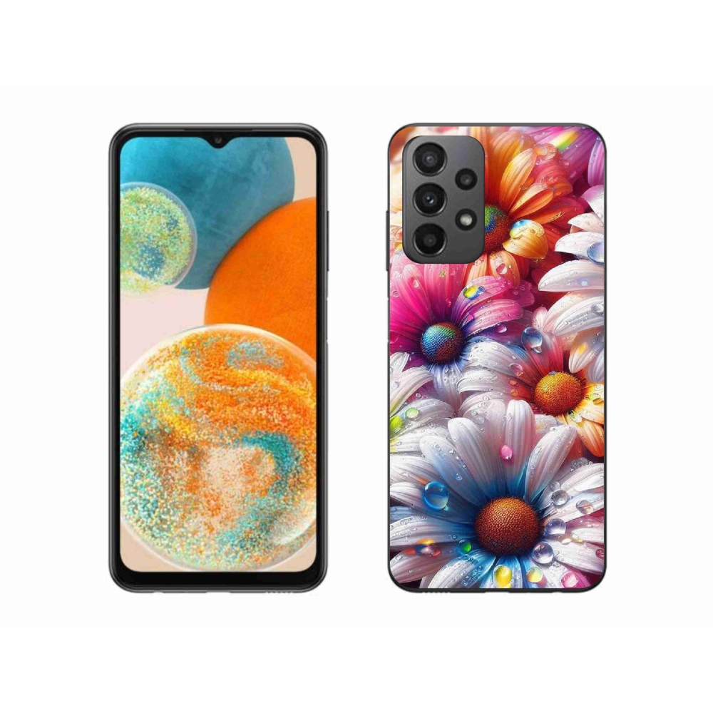 Gelový kryt mmCase na Samsung Galaxy A23 4G/5G - barevné kopretiny