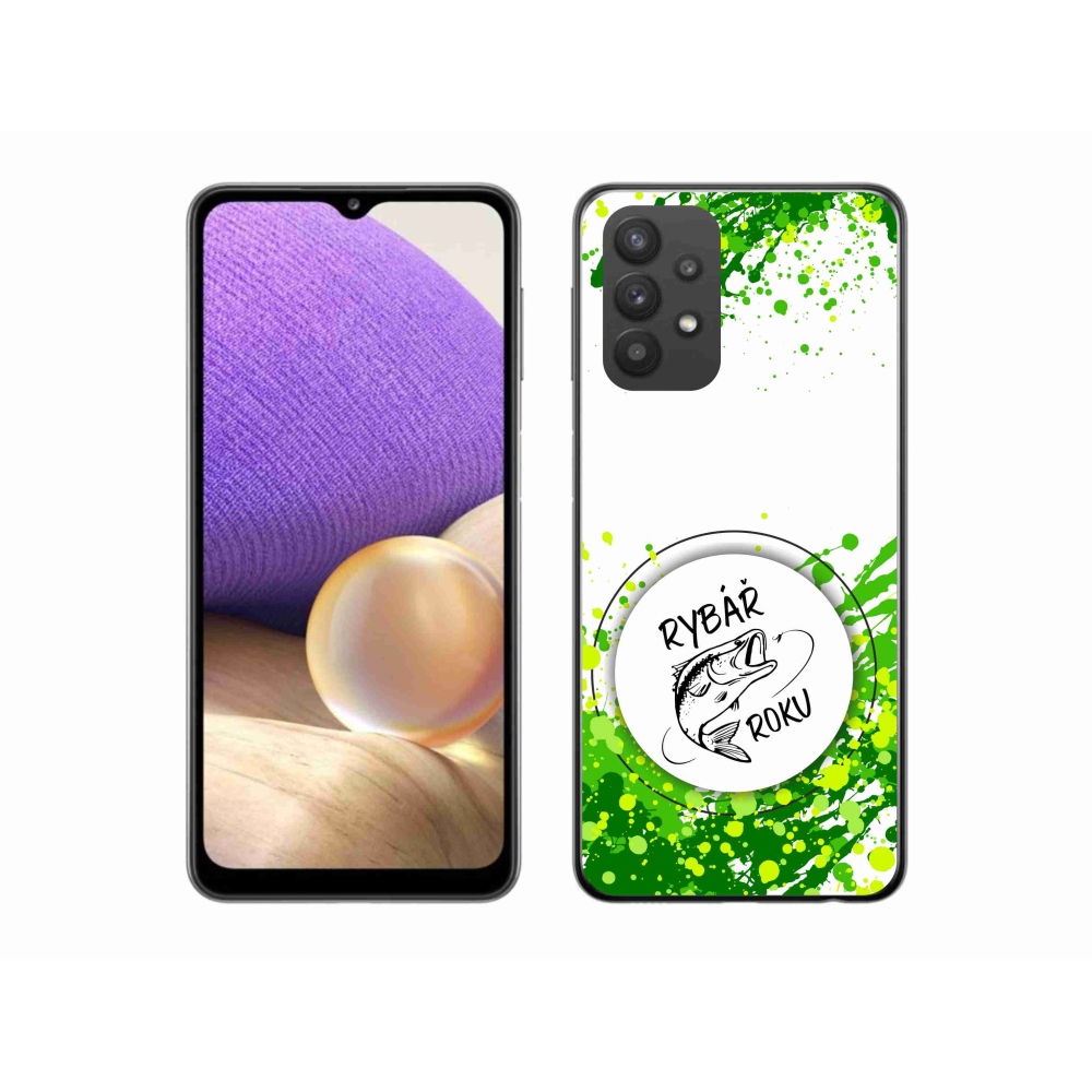 Gelový kryt mmCase na Samsung Galaxy A32 5G - rybář roku bílé pozadí