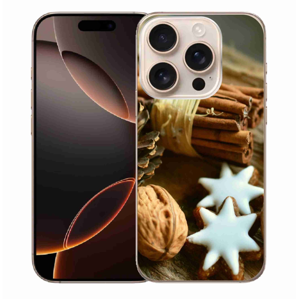 Gelový kryt mmCase na iPhone 16 Pro Max - skořice a perníčky