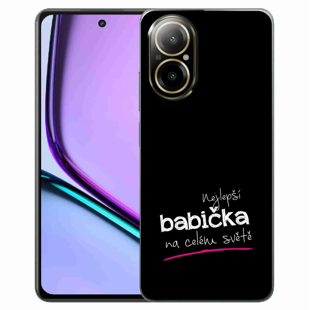 Gelový kryt mmCase na Realme C67 - nejlepší babička 4 černé pozadí