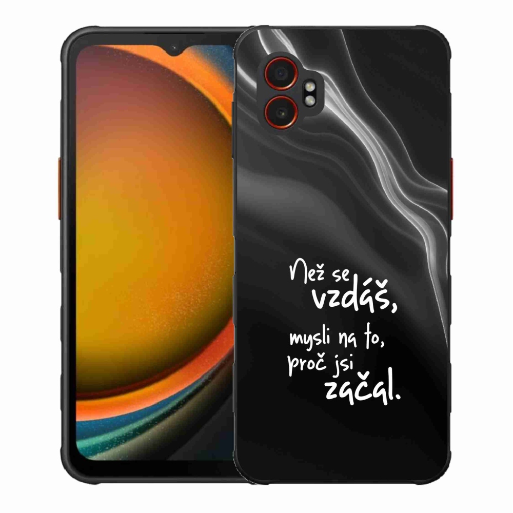 Gelový kryt mmCase na Samsung Galaxy Xcover 7 Pro - citát 2 černé pozadí