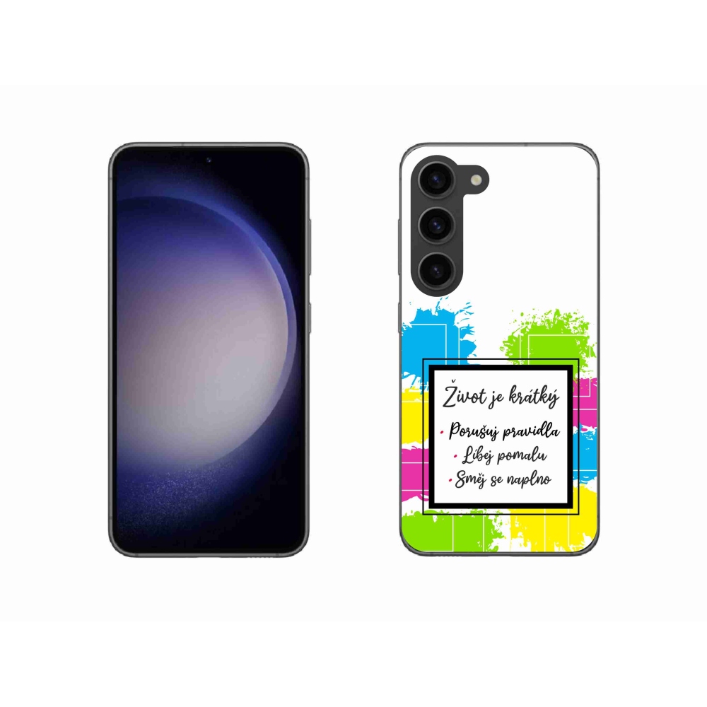 Gelový kryt mmCase na Samsung Galaxy S23 5G - citát 5 bílé pozadí