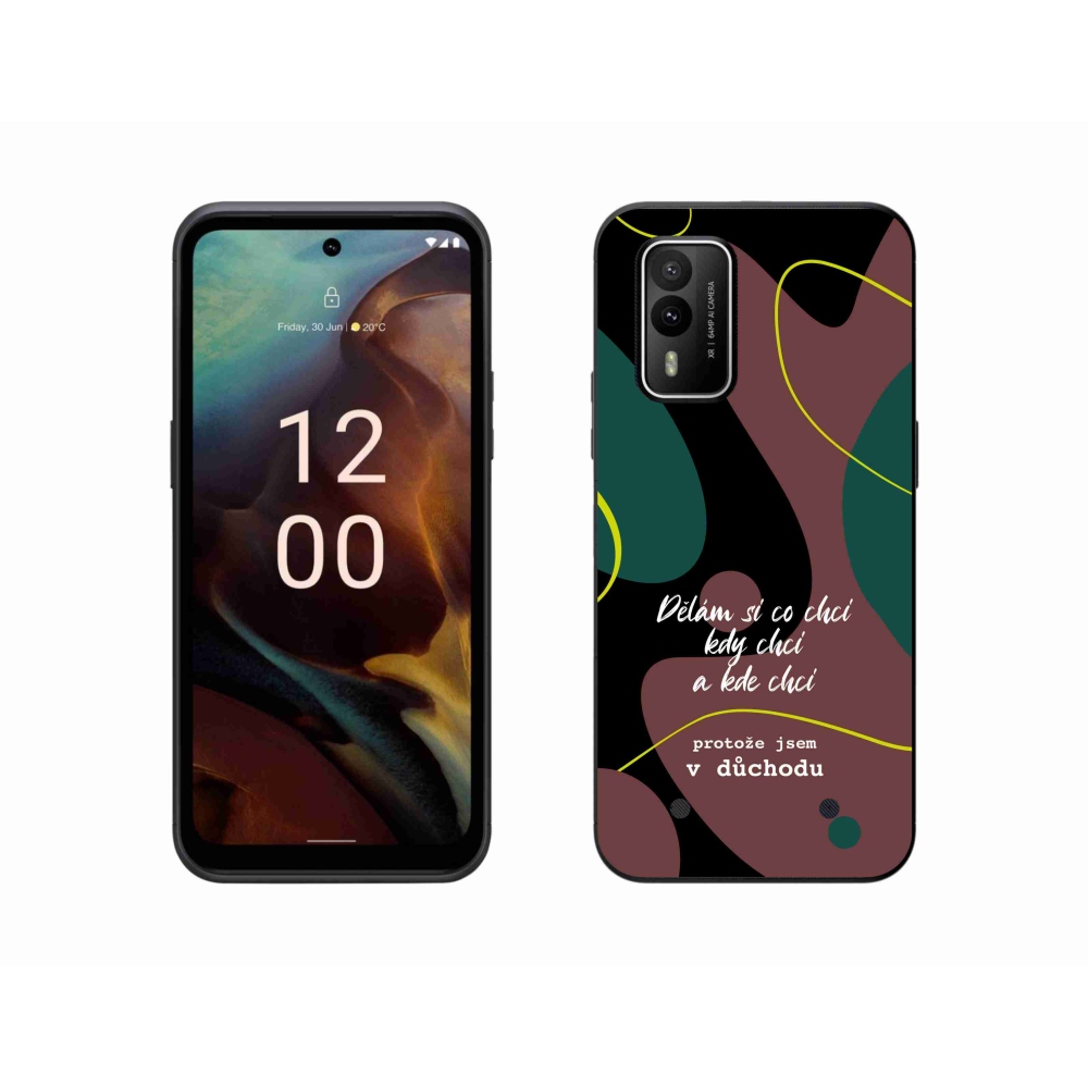 Gelový kryt mmCase na Nokia XR21 - vtipný text 10 černé pozadí