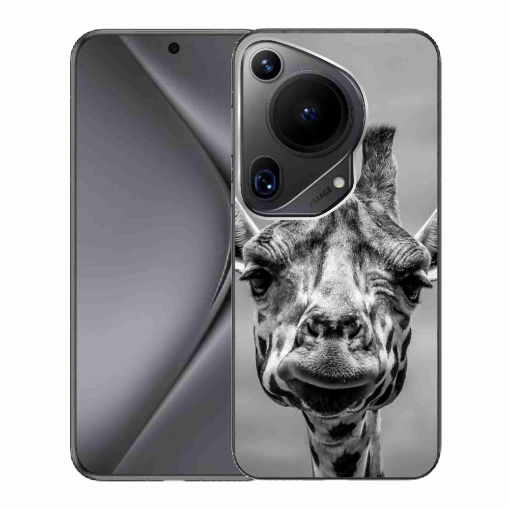 Gelový kryt mmCase na Huawei Pura 70 Ultra - černobílá žirafa