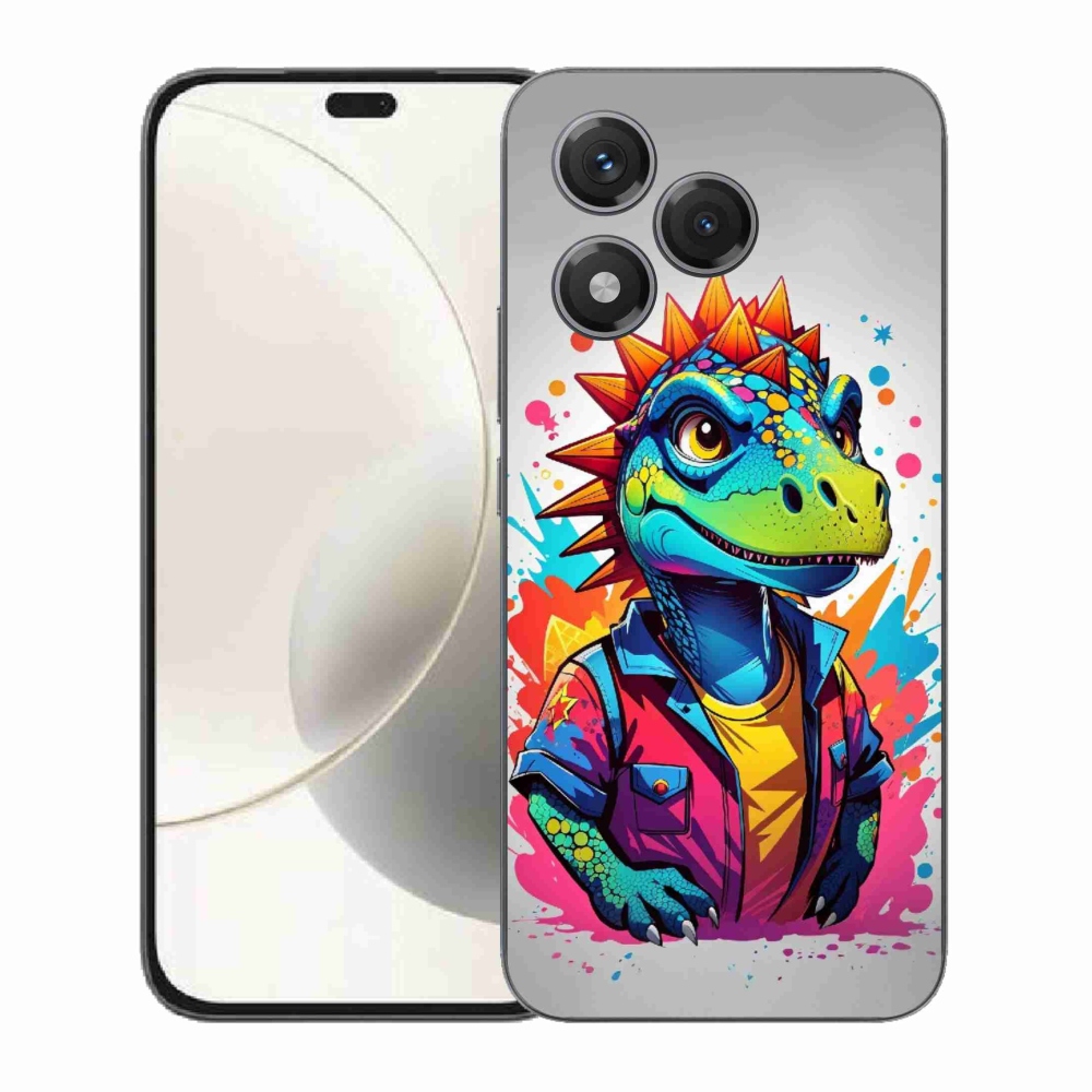 Gelový kryt mmCase na Honor 400 Lite - barevný dinosaurus