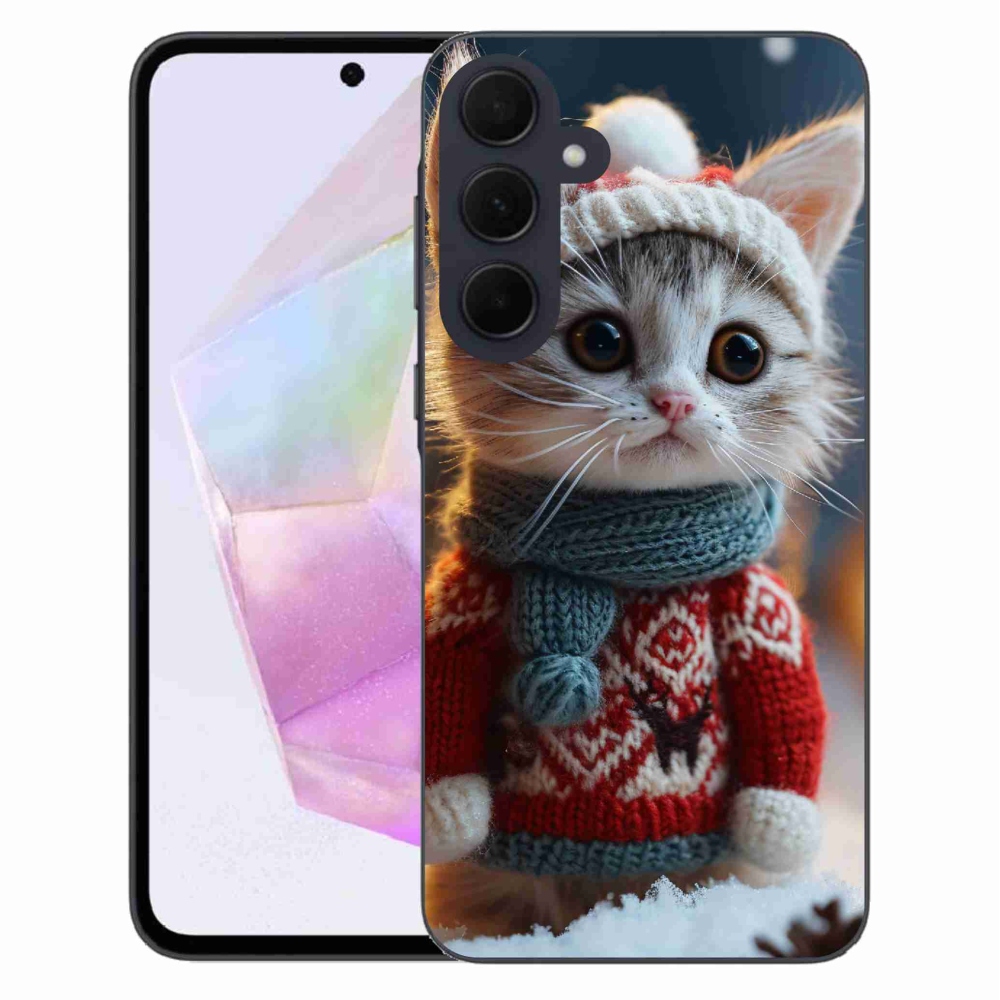 Gelový kryt mmCase na Samsung Galaxy A35 5G - kotě ve svetru