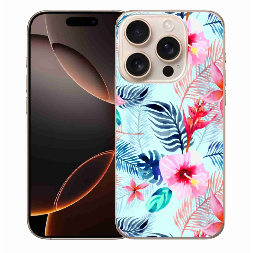 Gelový kryt mmCase na iPhone 16 Pro Max - květiny