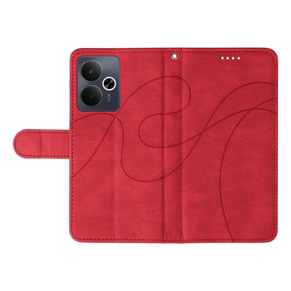Curved knížkové pouzdro na Realme 14 5G/14T 5G - červené