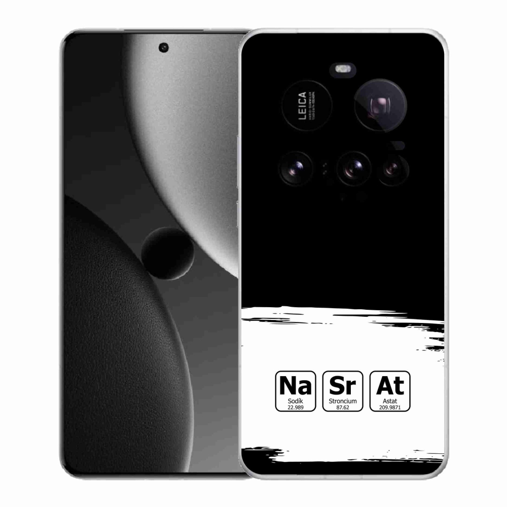 Gelový kryt mmCase na Xiaomi 15 Ultra - chemické prvky bíločerné pozadí