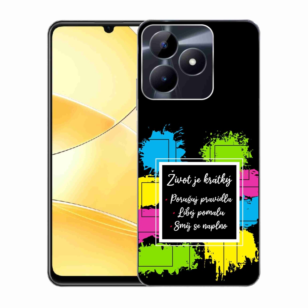 Gelový kryt mmCase na Realme C51/C53 - citát 5 černé pozadí