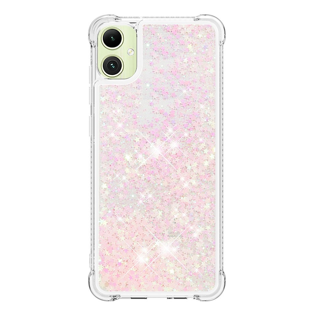 Glitter přesýpací gelový obal na Samsung Galaxy A06 4G - růžový/hvězdičky