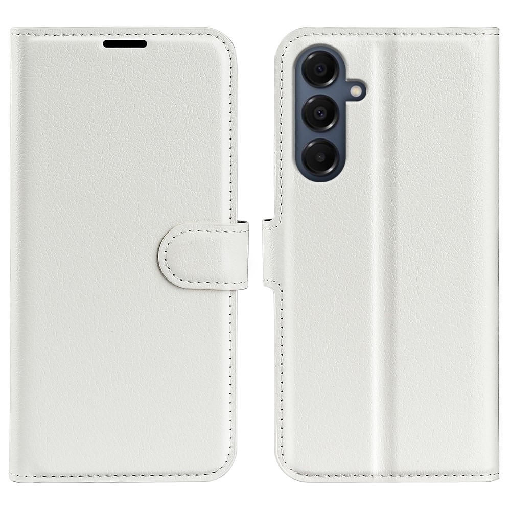 Litchi knížkové pouzdro na Samsung Galaxy A17 5G - bílé