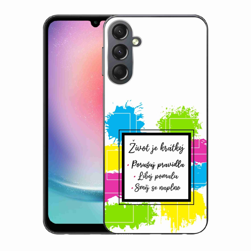Gelový kryt mmCase na Samsung Galaxy A24 - citát 5 bílé pozadí