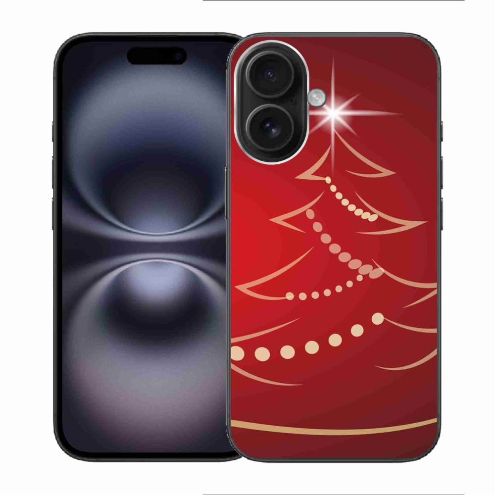 Gelový kryt mmCase na iPhone 16 - kreslený vánoční stromek