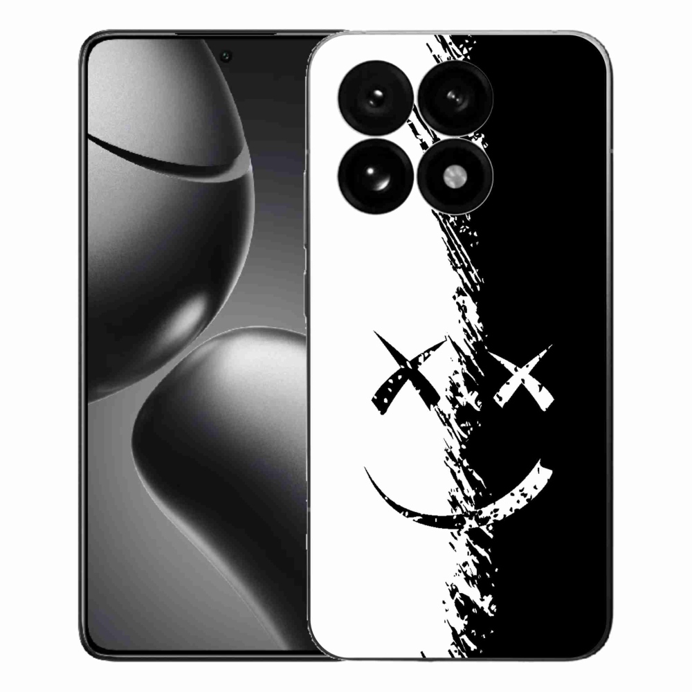 Gelový kryt mmCase na Xiaomi 15T - černobílý smajlík
