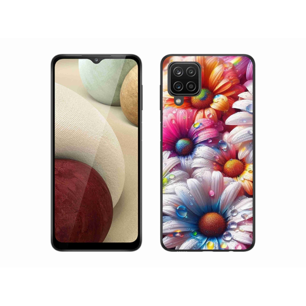 Gelový kryt mmCase na Samsung Galaxy A12 - barevné kopretiny